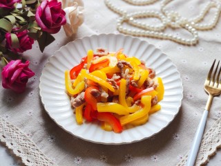 彩椒炒肉丝 